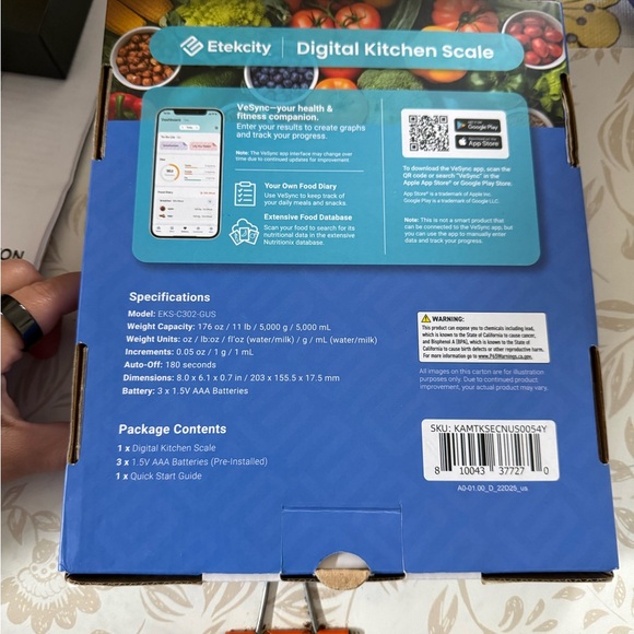 Etekcity Food Kitchen Scale, Digital Grams and Ounces Mint Green - Picture 11 of 11